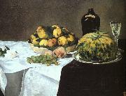 Still Life with Melon and Peaches, Edouard Manet